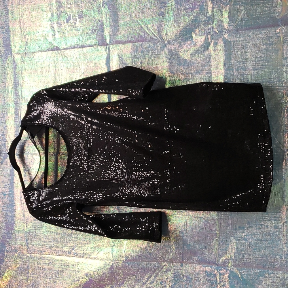 Black glitter dress